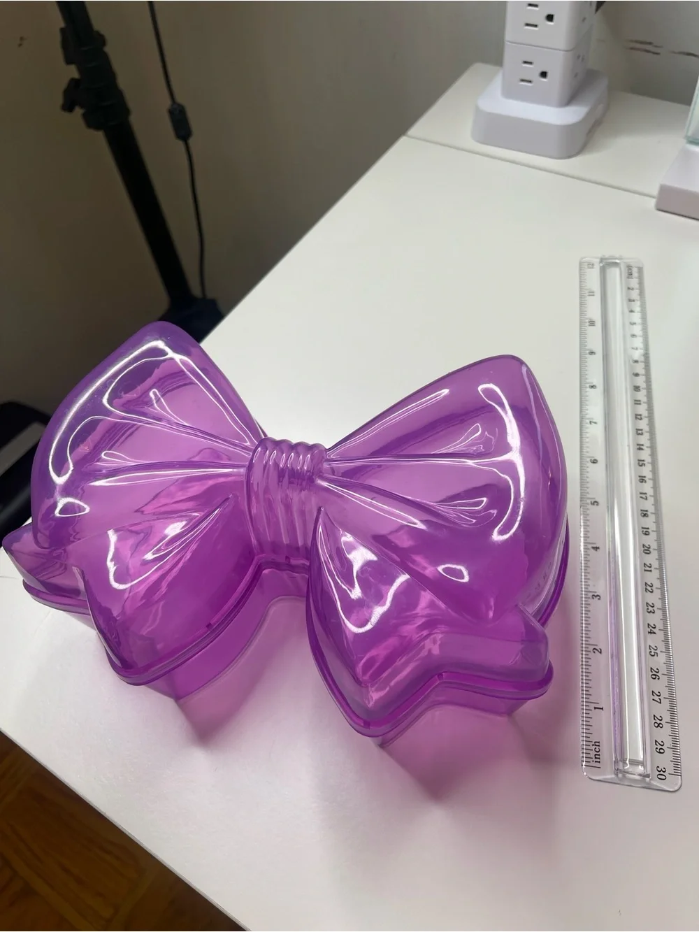 2 purple bow storage containers 9